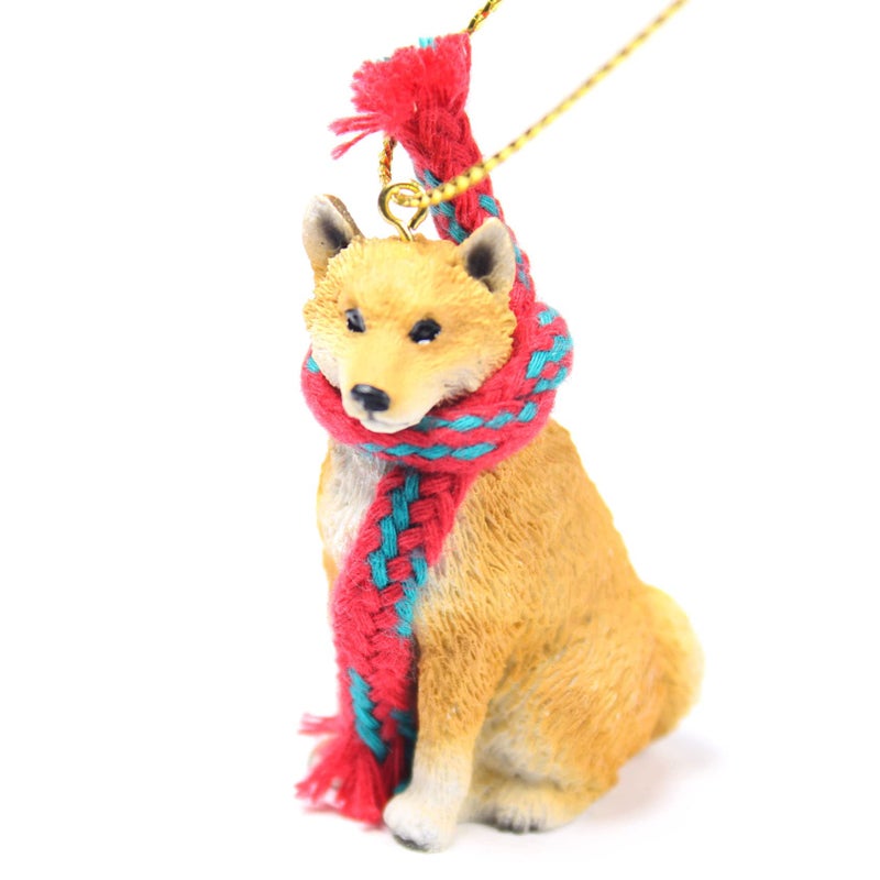 Conversation Concepts Shiba Inu Tiny Miniature One Christmas Ornament - Delightful! - Made with Plastic, Gold - Image 1